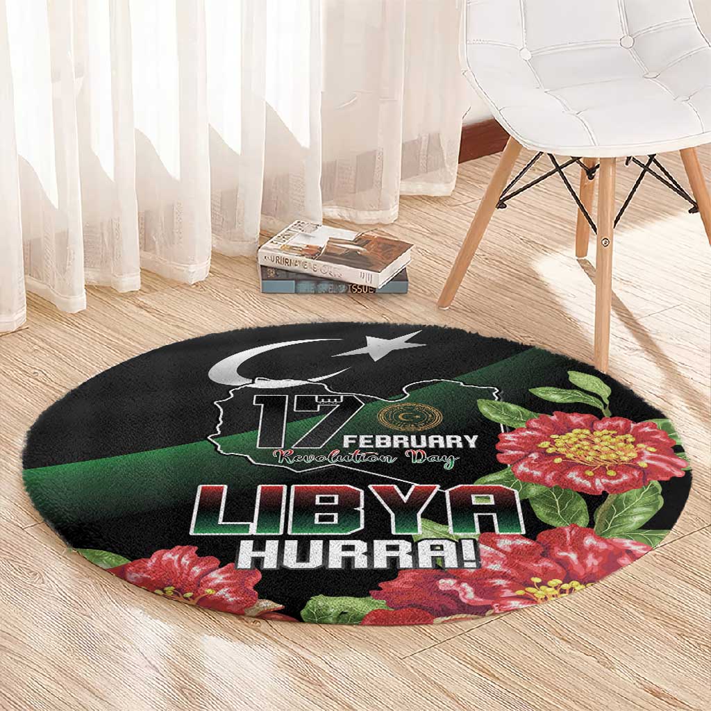 Libya Round Carpet February 17th Revolution - African Pride