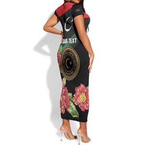 Personalized Libya Short Sleeve Bodycon Dress February 17th Revolution - African Pride