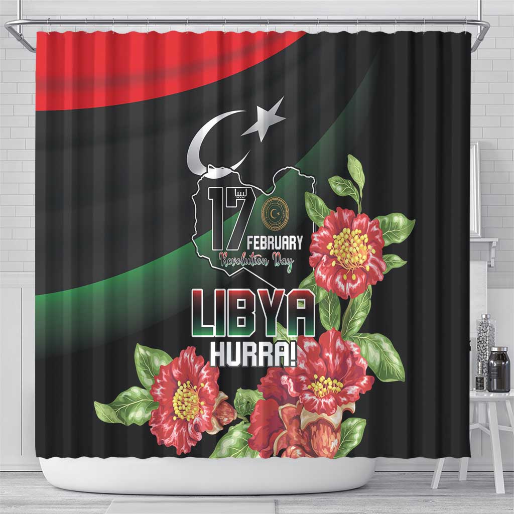Libya Shower Curtain February 17th Revolution - African Pride