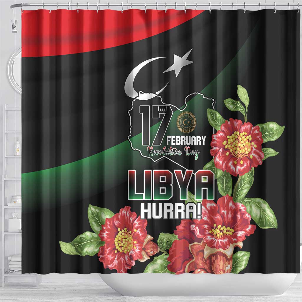 Libya Shower Curtain February 17th Revolution - African Pride