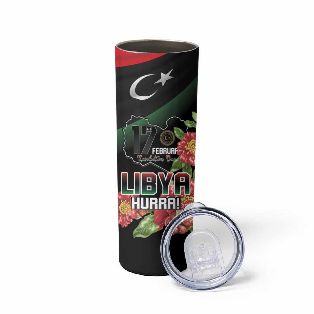 Personalized Libya Skinny Tumbler February 17th Revolution - African Pride