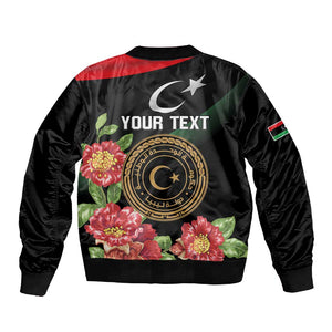 Personalized Libya Sleeve Zip Bomber Jacket February 17th Revolution - African Pride