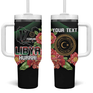 Personalized Libya Tumbler With Handle February 17th Revolution - African Pride