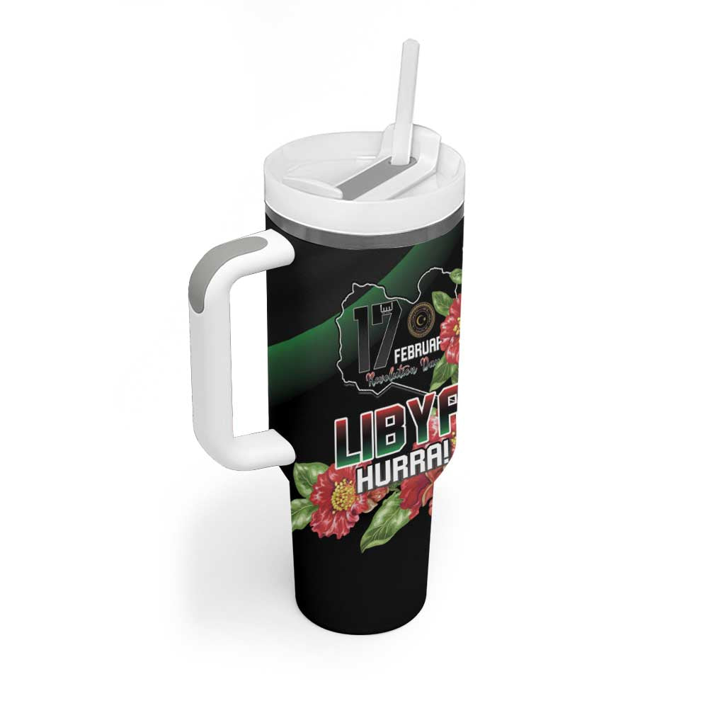 Personalized Libya Tumbler With Handle February 17th Revolution - African Pride