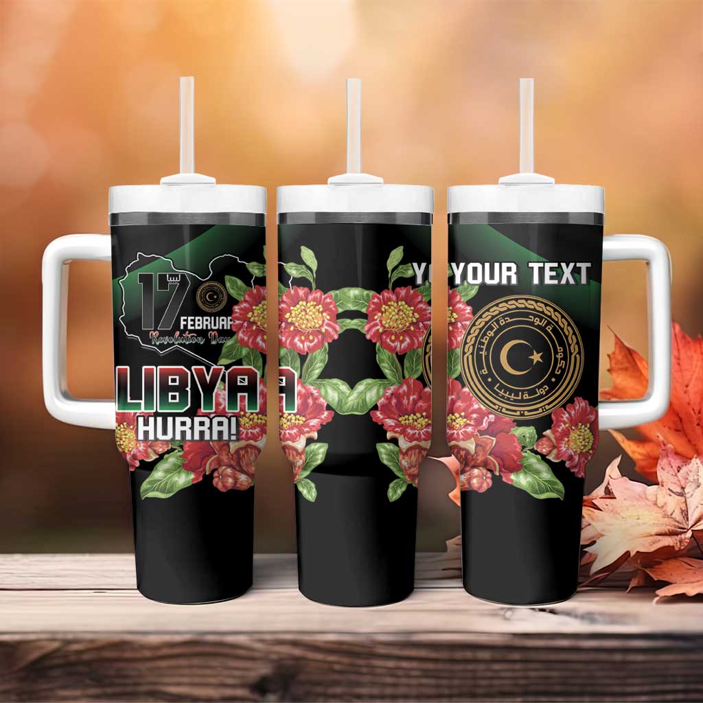 Personalized Libya Tumbler With Handle February 17th Revolution - African Pride