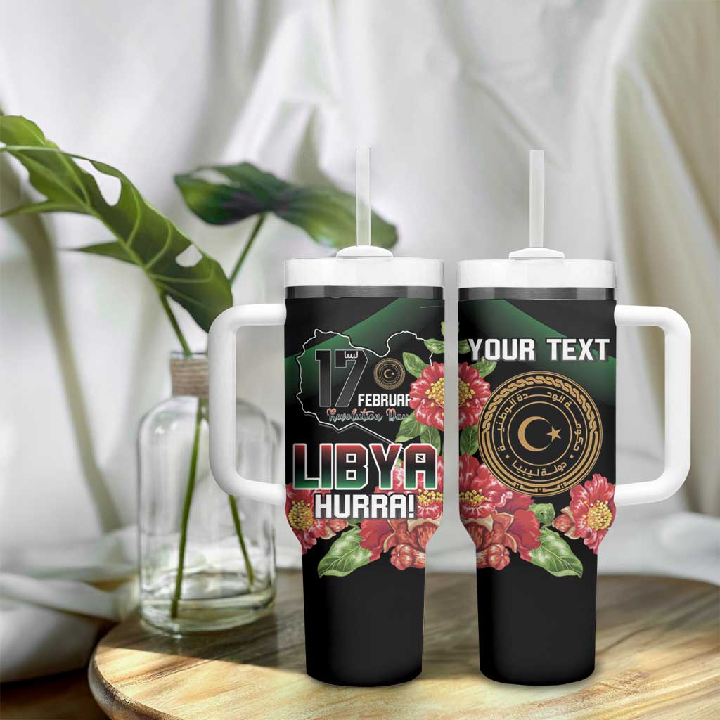 Personalized Libya Tumbler With Handle February 17th Revolution - African Pride