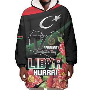 Personalized Libya Wearable Blanket Hoodie February 17th Revolution - African Pride
