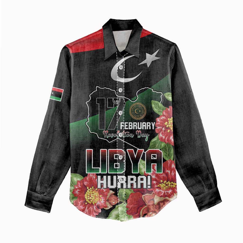 Personalized Libya Women Casual Shirt February 17th Revolution - African Pride