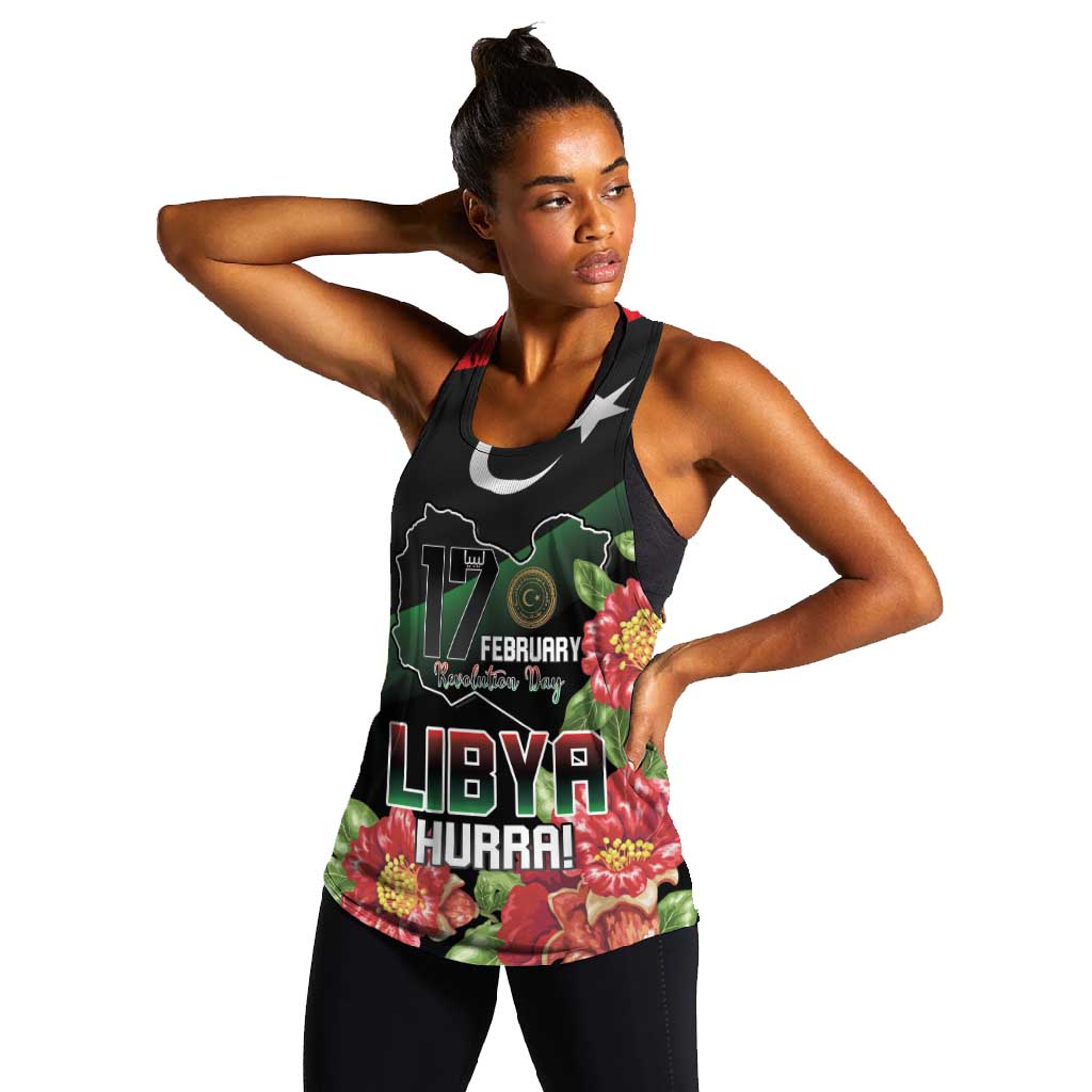 Personalized Libya Women Racerback Tank February 17th Revolution - African Pride