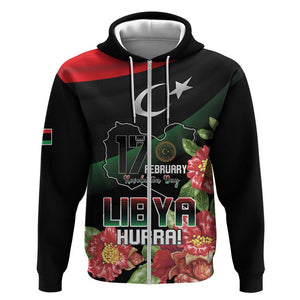 Personalized Libya Zip Hoodie February 17th Revolution - African Pride
