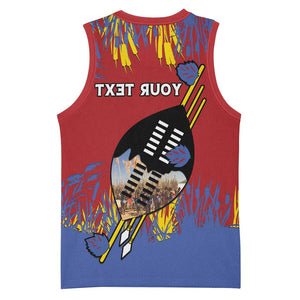 Personalized Umhlanga Reed Dance Basketball Jersey Eswatini Heritage - African Pride