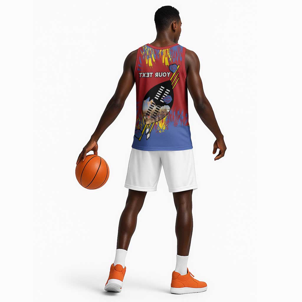 Personalized Umhlanga Reed Dance Basketball Jersey Eswatini Heritage - African Pride