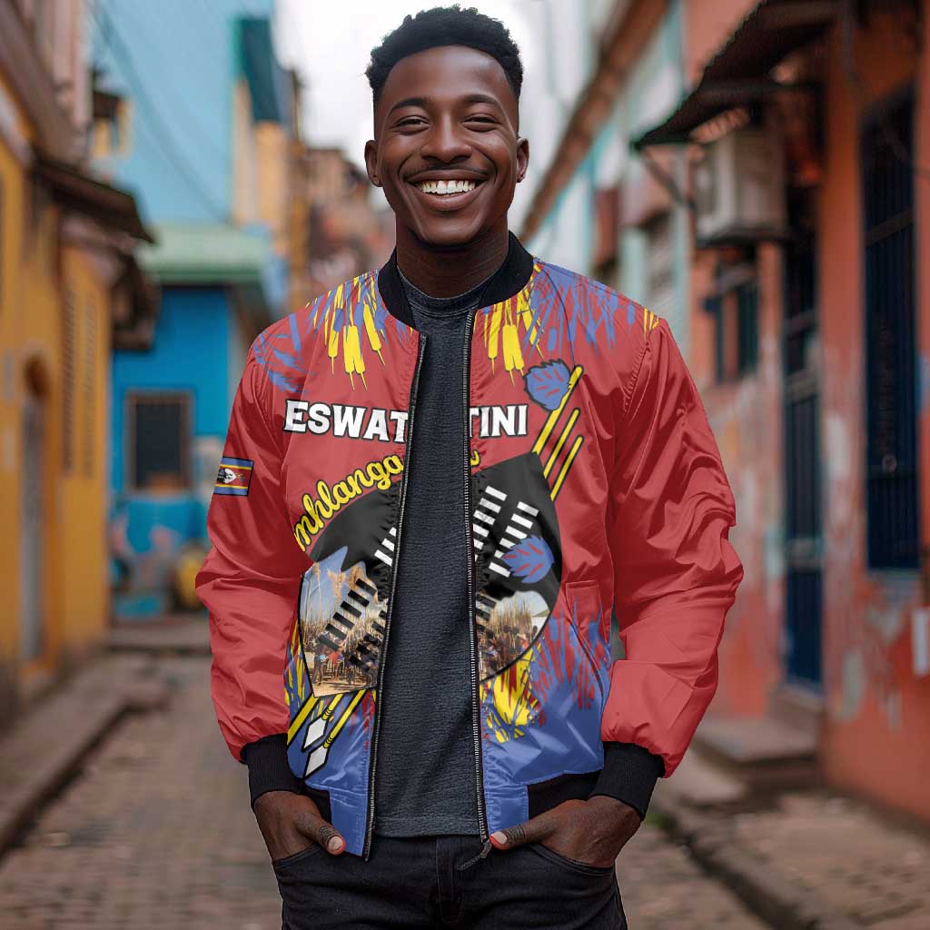 Personalized Umhlanga Reed Dance Bomber Jacket Eswatini Heritage - African Pride