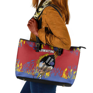 Umhlanga Reed Dance Leather Tote Bag Eswatini Heritage - African Pride