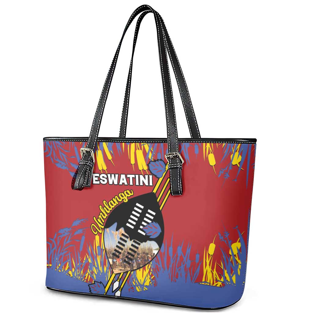 Umhlanga Reed Dance Leather Tote Bag Eswatini Heritage - African Pride