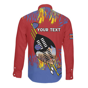 Personalized Umhlanga Reed Dance Long Sleeve Button Shirt Eswatini Heritage - African Pride