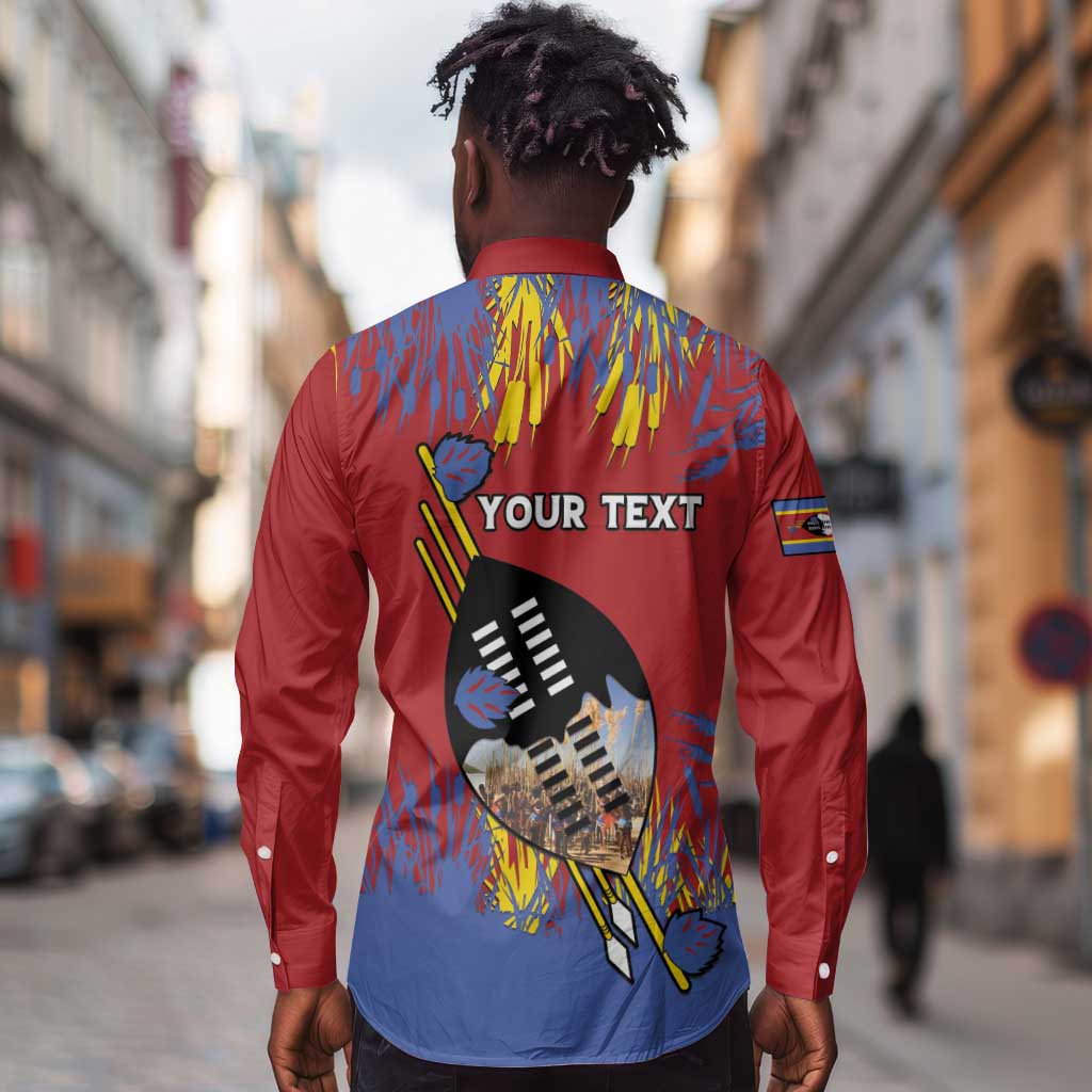Personalized Umhlanga Reed Dance Long Sleeve Button Shirt Eswatini Heritage - African Pride