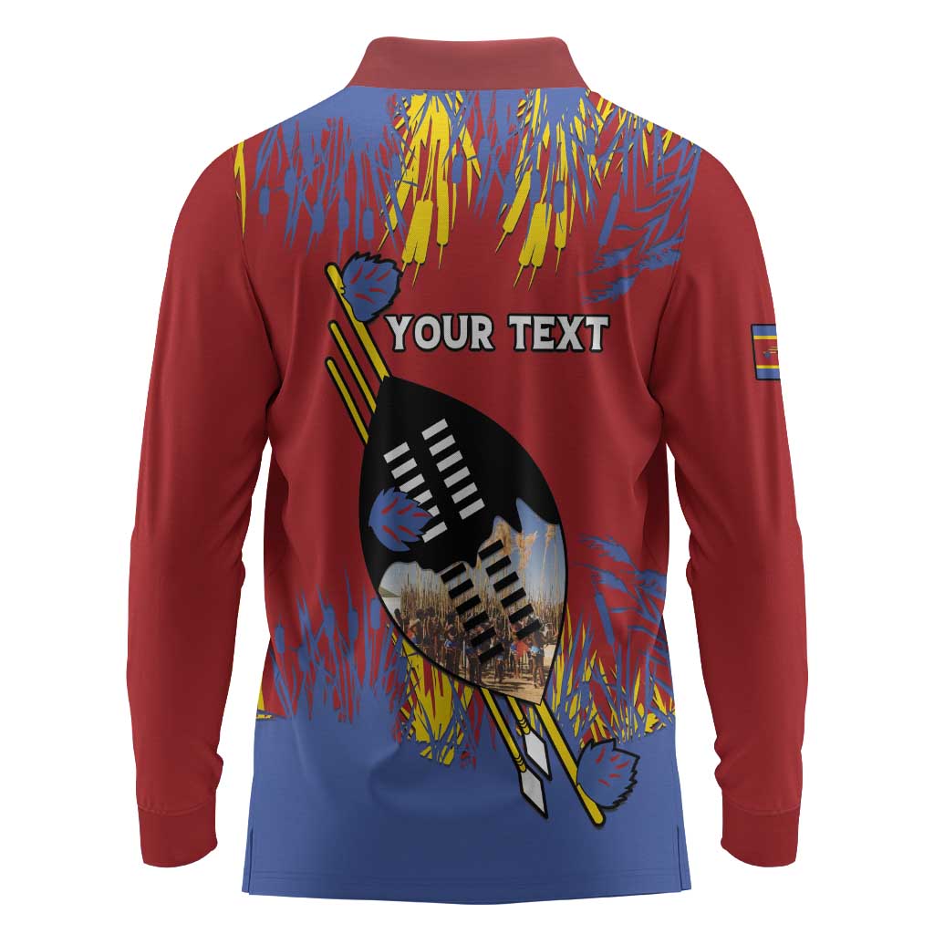 Personalized Umhlanga Reed Dance Long Sleeve Polo Shirt Eswatini Heritage - African Pride
