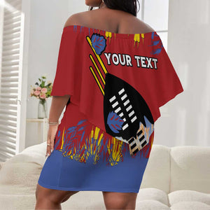 Personalized Umhlanga Reed Dance Off Shoulder Short Dress Eswatini Heritage - African Pride