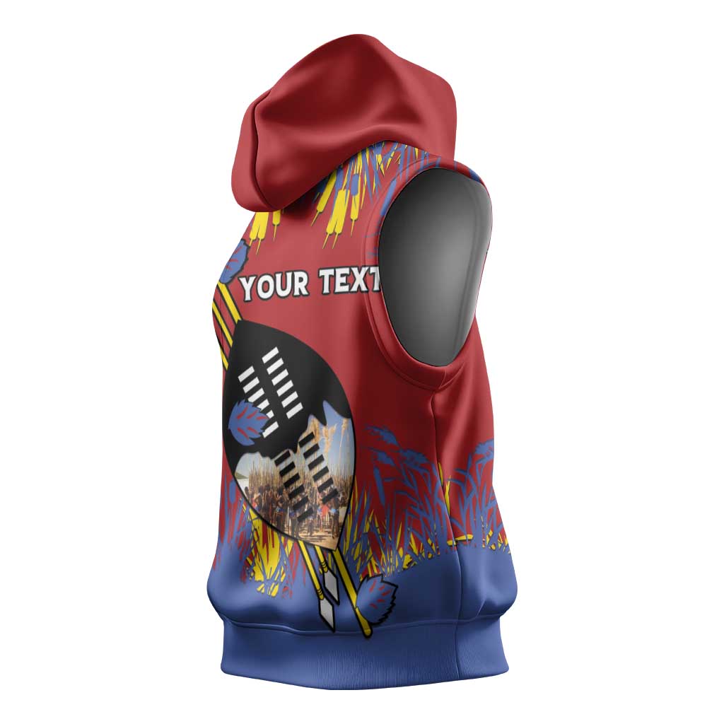 Personalized Umhlanga Reed Dance Sleeveless Hoodie Eswatini Heritage - African Pride