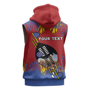 Personalized Umhlanga Reed Dance Sleeveless Zip Hoodie Eswatini Heritage - African Pride