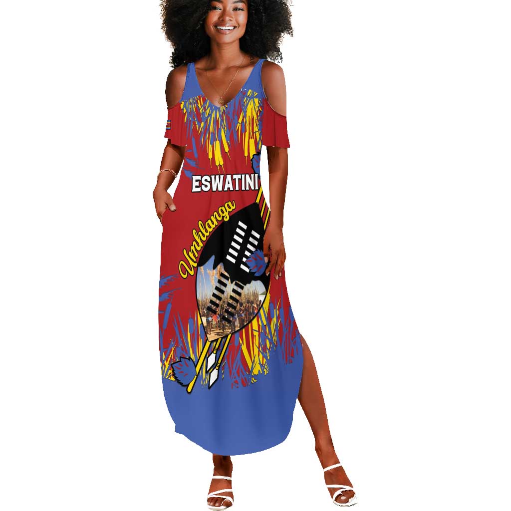 Personalized Umhlanga Reed Dance Summer Maxi Dress Eswatini Heritage - African Pride