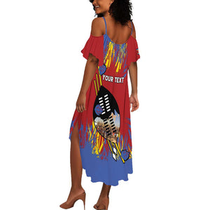 Personalized Umhlanga Reed Dance Summer Maxi Dress Eswatini Heritage - African Pride