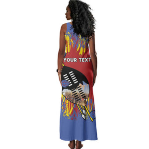 Personalized Umhlanga Reed Dance Tank Maxi Dress Eswatini Heritage - African Pride