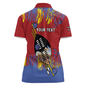 Personalized Umhlanga Reed Dance Women Polo Shirt Eswatini Heritage - African Pride