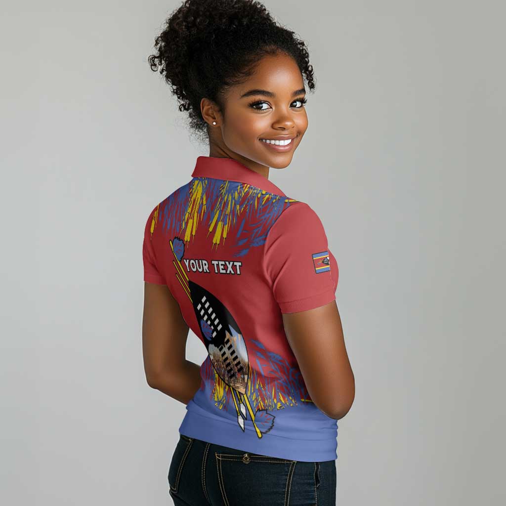 Personalized Umhlanga Reed Dance Women Polo Shirt Eswatini Heritage - African Pride