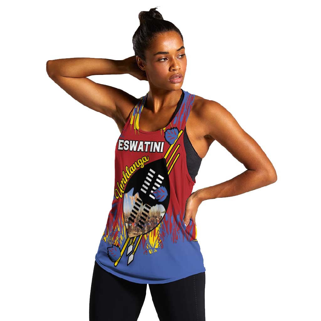 Personalized Umhlanga Reed Dance Women Racerback Tank Eswatini Heritage - African Pride