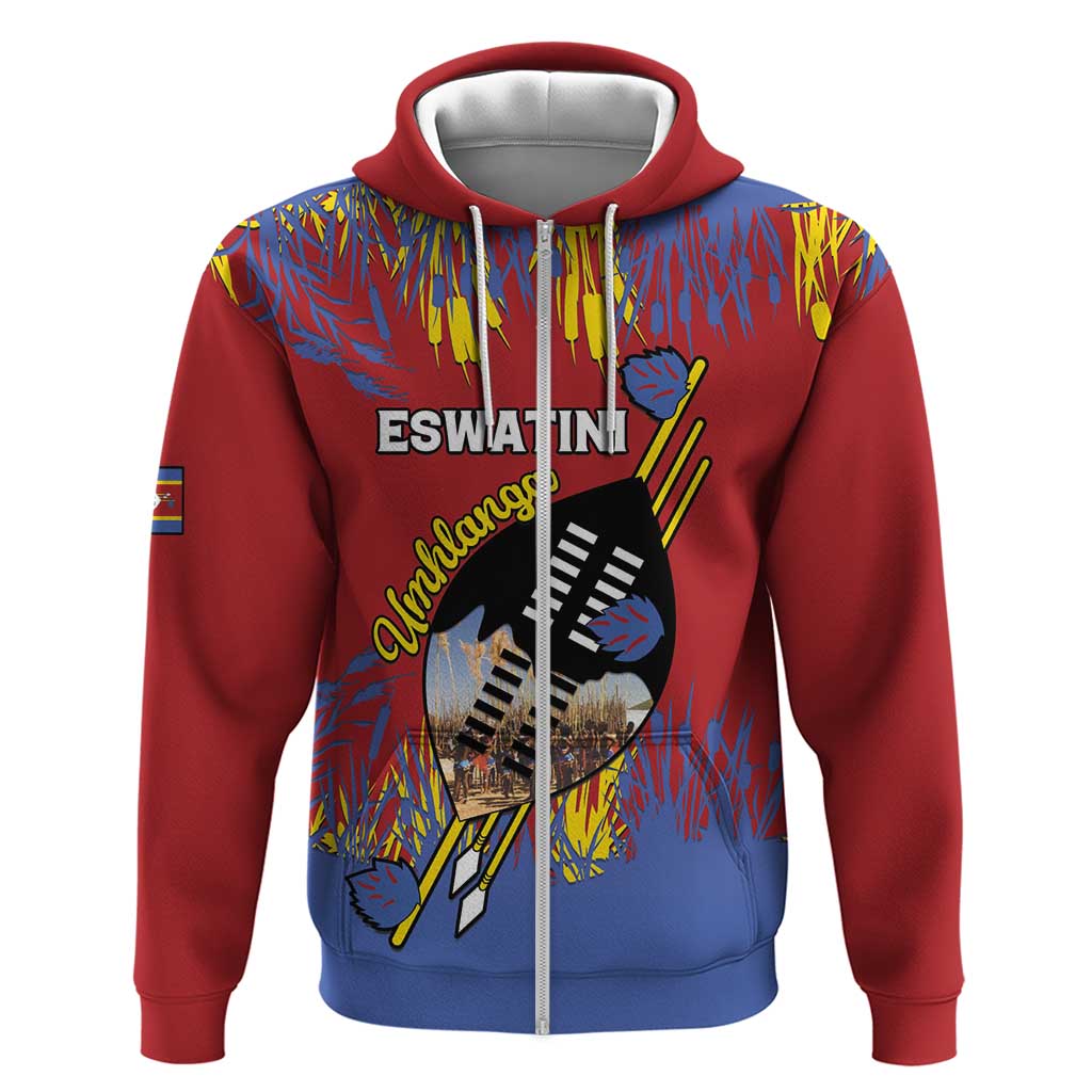 Personalized Umhlanga Reed Dance Zip Hoodie Eswatini Heritage - African Pride