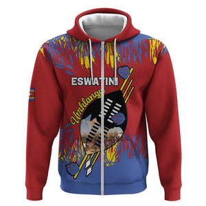 Personalized Umhlanga Reed Dance Zip Hoodie Eswatini Heritage - African Pride