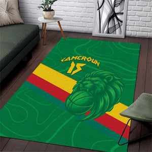 Custom Cameroon Basketball Area Rug Go Indomitable Lions - African Pride