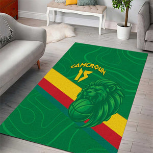 Custom Cameroon Basketball Area Rug Go Indomitable Lions - African Pride