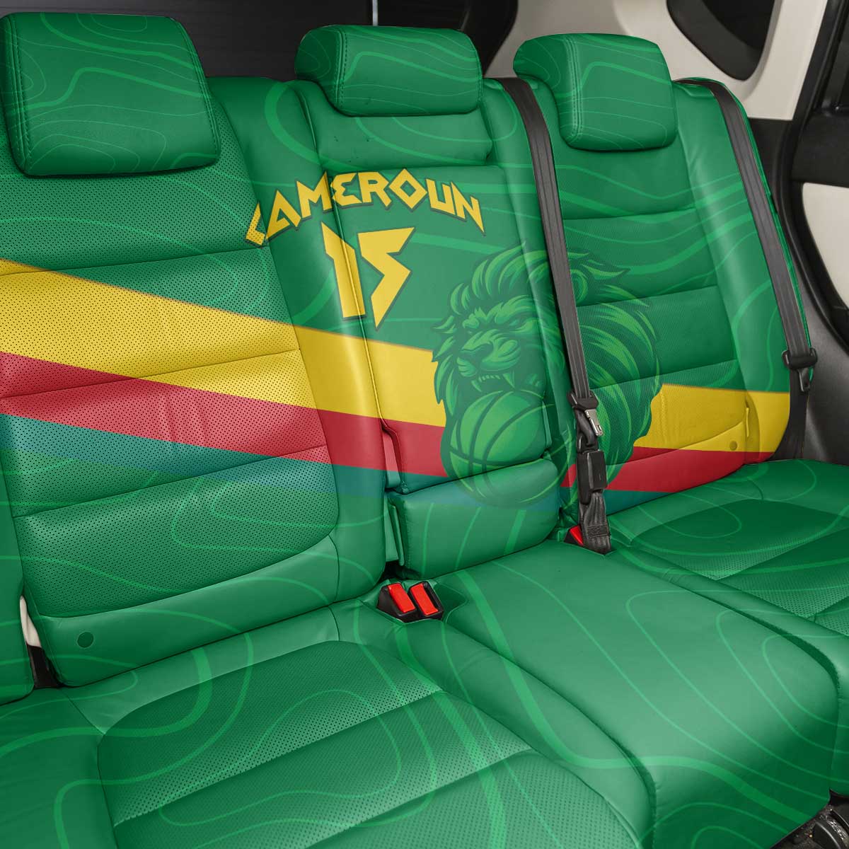 Custom Cameroon Basketball Back Car Seat Cover Go Indomitable Lions - African Pride
