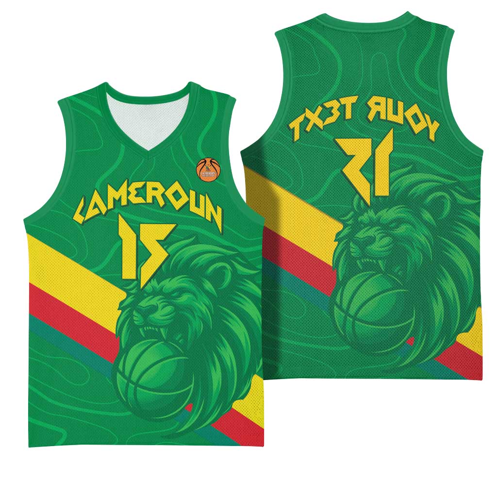 Custom Cameroon Basketball Basketball Jersey Go Indomitable Lions - African Pride