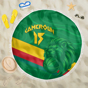 Custom Cameroon Basketball Beach Blanket Go Indomitable Lions - African Pride