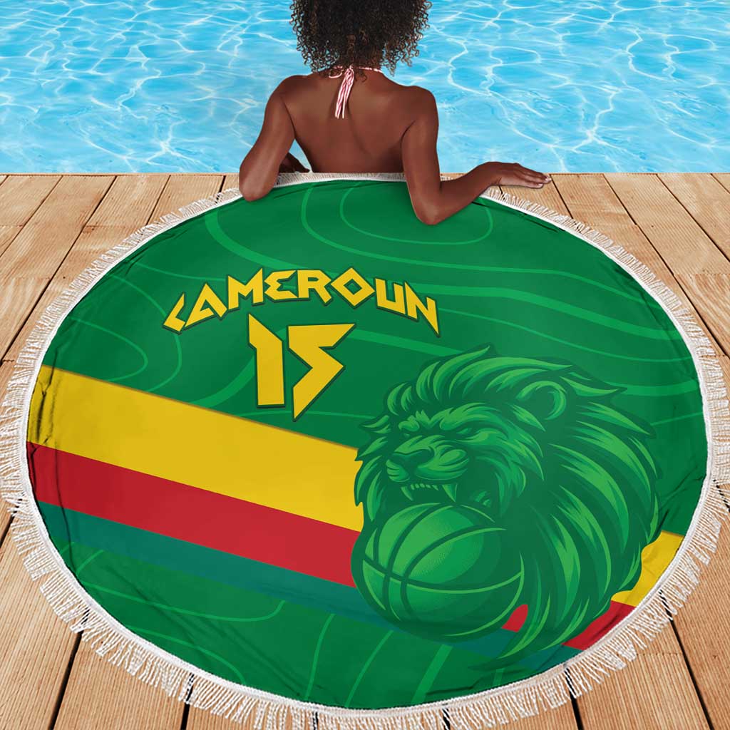 Custom Cameroon Basketball Beach Blanket Go Indomitable Lions - African Pride