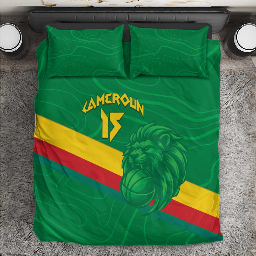 Custom Cameroon Basketball Bedding Set Go Indomitable Lions - African Pride