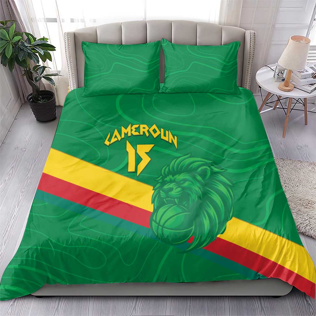 Custom Cameroon Basketball Bedding Set Go Indomitable Lions - African Pride
