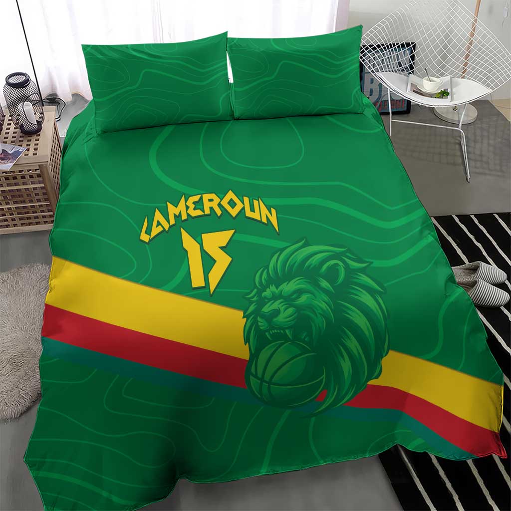 Custom Cameroon Basketball Bedding Set Go Indomitable Lions - African Pride