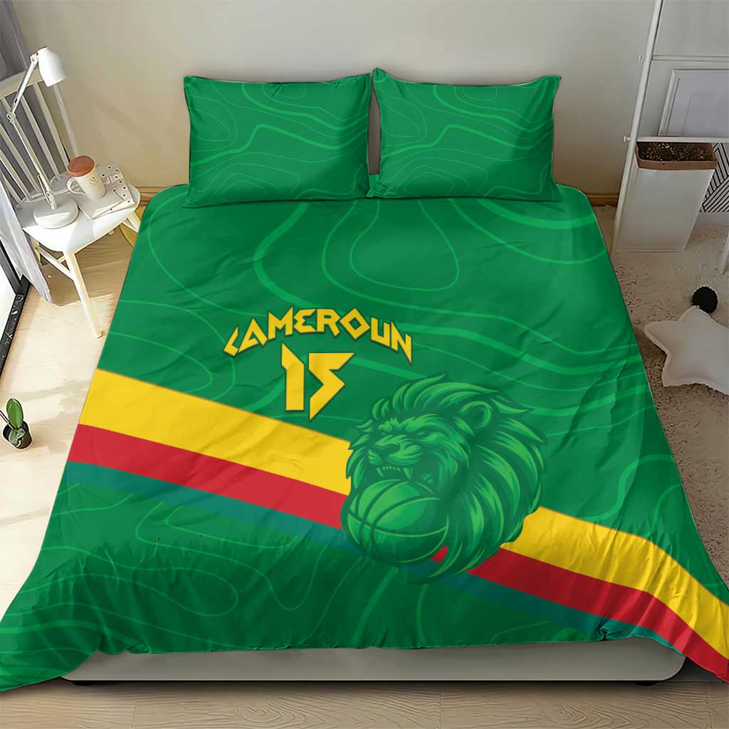 Custom Cameroon Basketball Bedding Set Go Indomitable Lions - African Pride