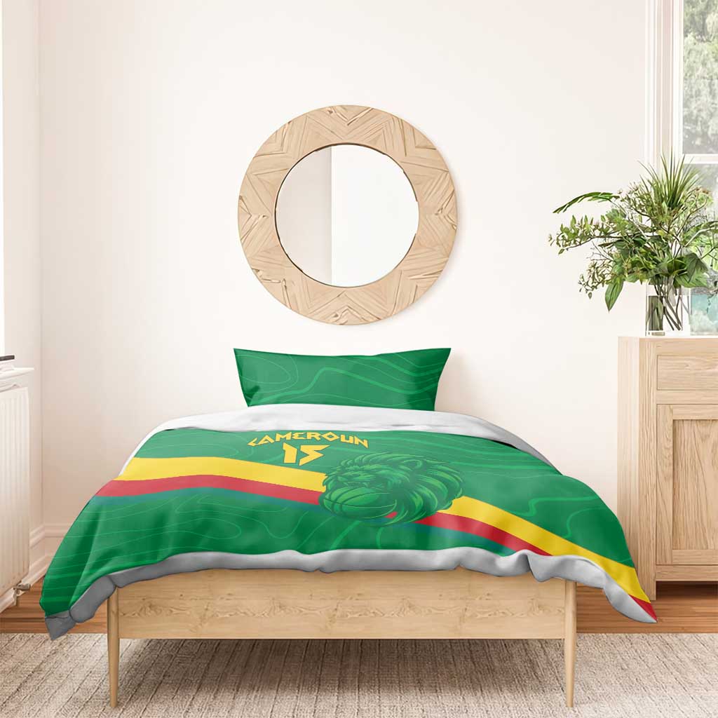 Custom Cameroon Basketball Bedding Set Go Indomitable Lions - African Pride