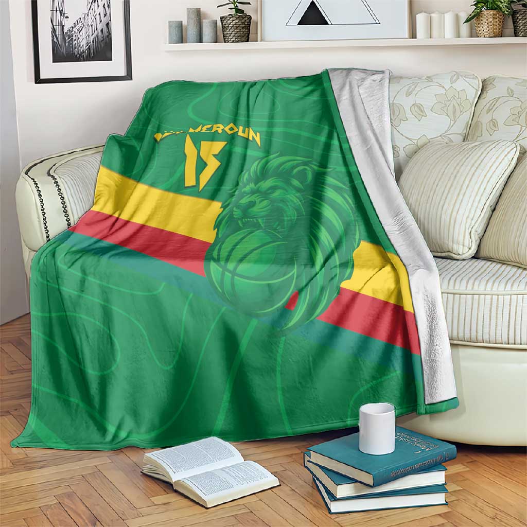 Custom Cameroon Basketball Blanket Go Indomitable Lions - African Pride