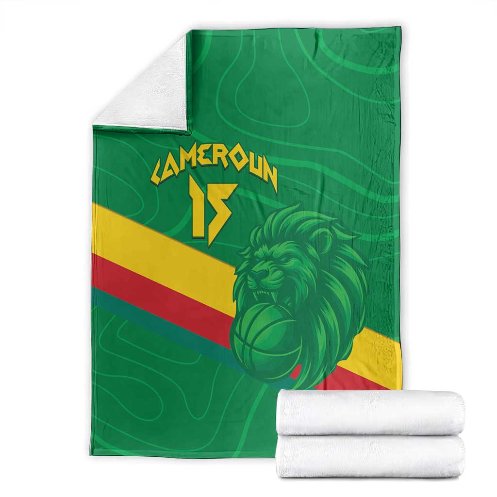 Custom Cameroon Basketball Blanket Go Indomitable Lions - African Pride