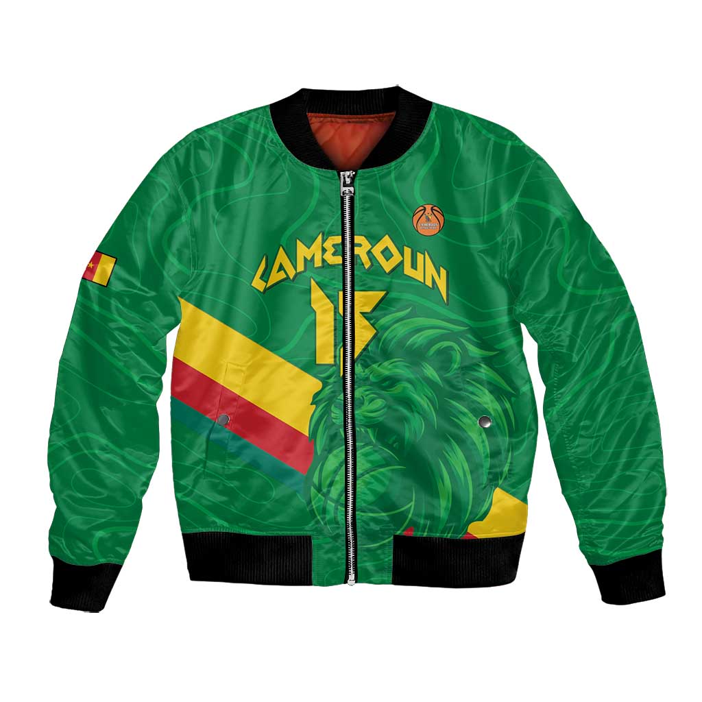 Custom Cameroon Basketball Bomber Jacket Go Indomitable Lions - African Pride