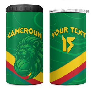Custom Cameroon Basketball 4 in 1 Can Cooler Tumbler Go Indomitable Lions - African Pride