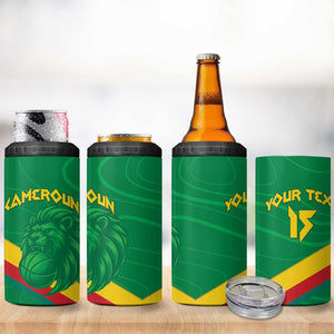 Custom Cameroon Basketball 4 in 1 Can Cooler Tumbler Go Indomitable Lions - African Pride