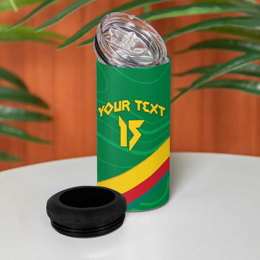 Custom Cameroon Basketball 4 in 1 Can Cooler Tumbler Go Indomitable Lions - African Pride
